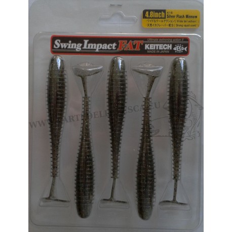 ARTIFICIALE SOFT BAIT KEITECH FAT SWING IMPACT 4.8" COL. K416 SILVER FLASH MINNOW