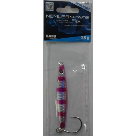 ESCA ARTIFICIALE JIG NOMURA SATO 28GR 7.4CM COL. 188 CHROME PINK STRIPES