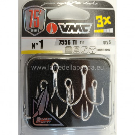 ANCORETTE VMC 7556 TI NEEDLE POINT 3X STRONG TREBLE SIZE 1