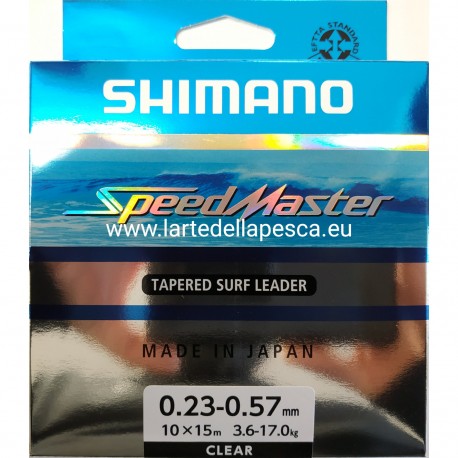 FILO CONICO SHIMANO SPEEDMASTER TAPERED SURF LEADER CLEAR 10X15M 0.23-0.57MM