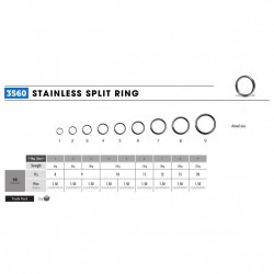 ANELLINI SPACCATI VMC 3560 STAINLESS SPLIT RING STAINLESS SIZE 1 - 2 - 3 - 4 - 5 - 6 - 7 - 8 - 9