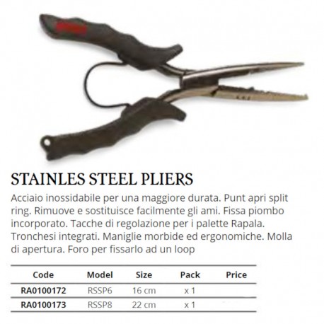 PINZA RAPALA STAINLESS STEEL PLIES