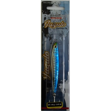 ESCA ARTIFICIALE MOLIX JUGULO CASTING JIG 40GR COL. BLUE SARDA - CALAMARO - LUNA GIALLA - MX SARDA - REAL SARDA - VERDE TEMPESTA