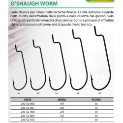 AMO RAPTURE O'SHAUGH WORM SIZE 1 - 1/0 - 2/0 - 3/0 - 4/0 ( COD. 200-52-006 200-52-007 200-52-008 200-52-009 200-52-010 )